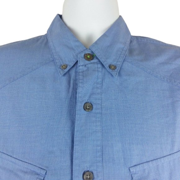 Exofficio Button Front Shirt Vented Long Sleeve Hiking Camping Fishing Checks - Picture 2 of 11